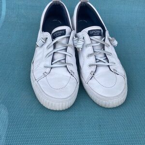 Sperry White Leather Sneakers